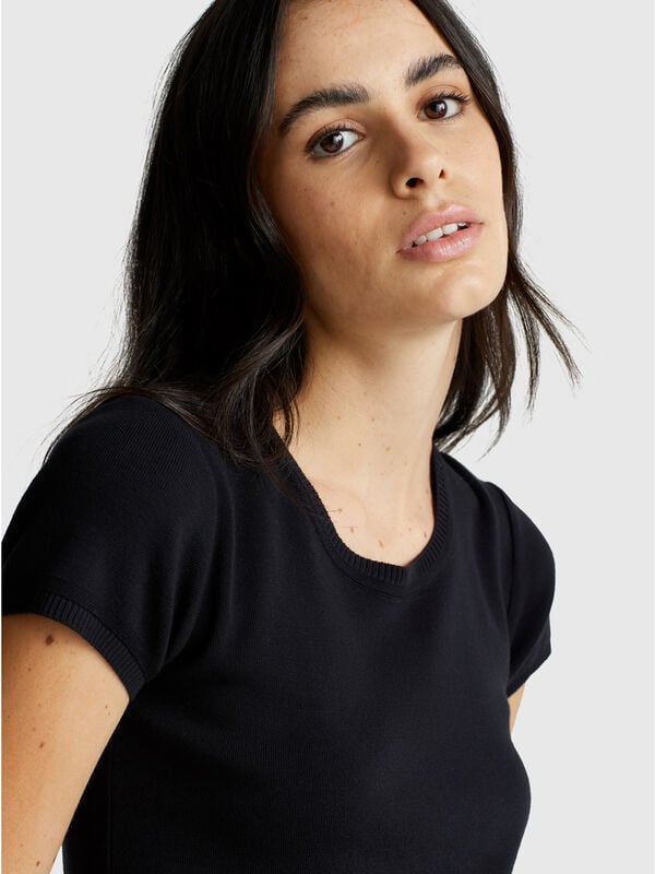 Short sleeve sweater in pure cotton Women