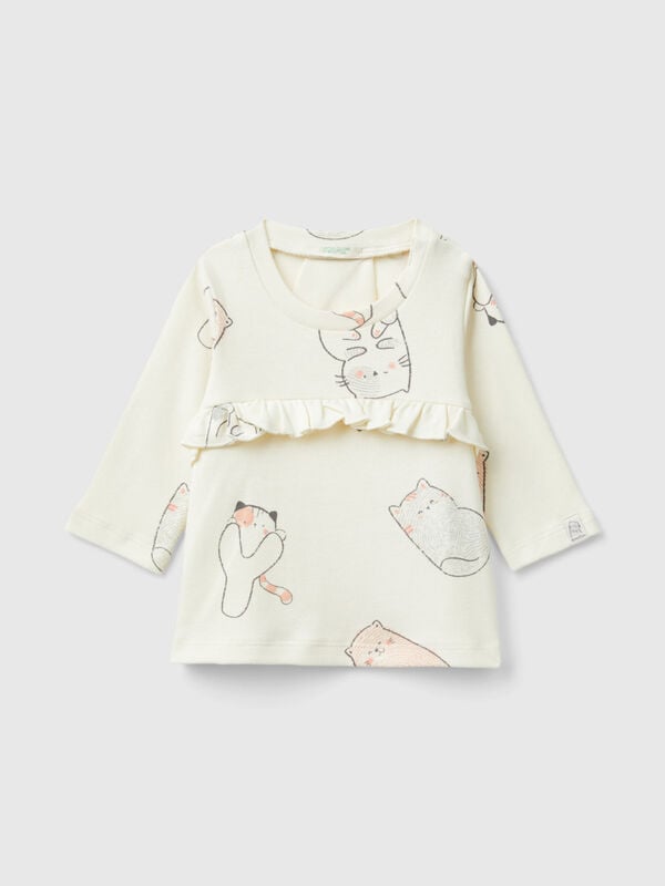 Kitten t-shirt in pure cotton New Born (0-18 months)