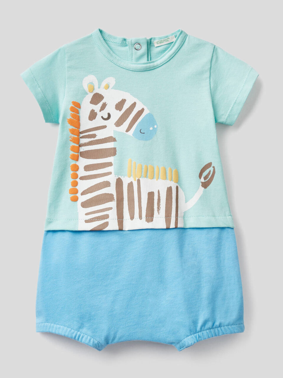 Short romper in organic cotton image number 1