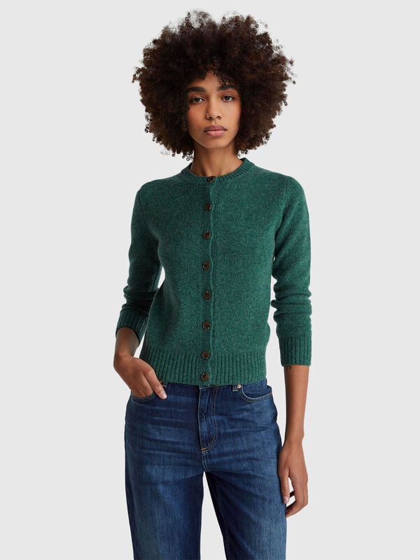Cardigan in pure Shetland wool Women
