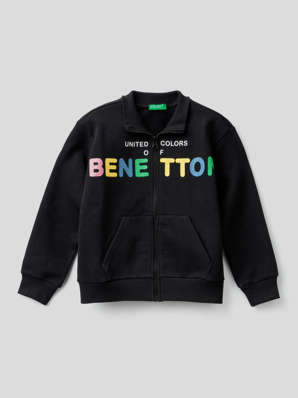 Pure cotton sweatshirt with zipper image number 1