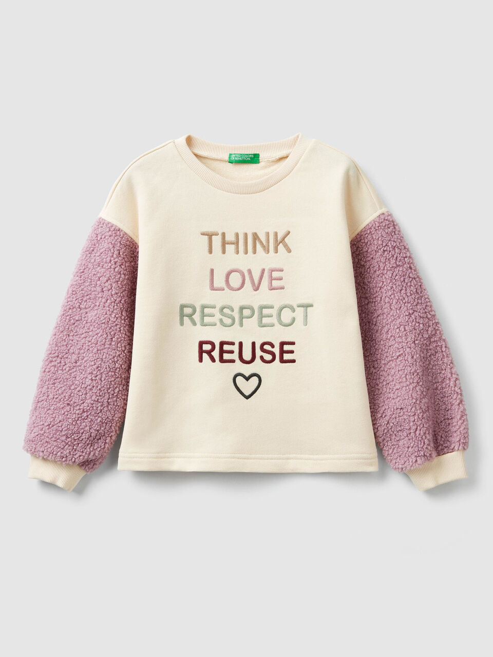 Sweatshirt with fleece sleeves image number 1