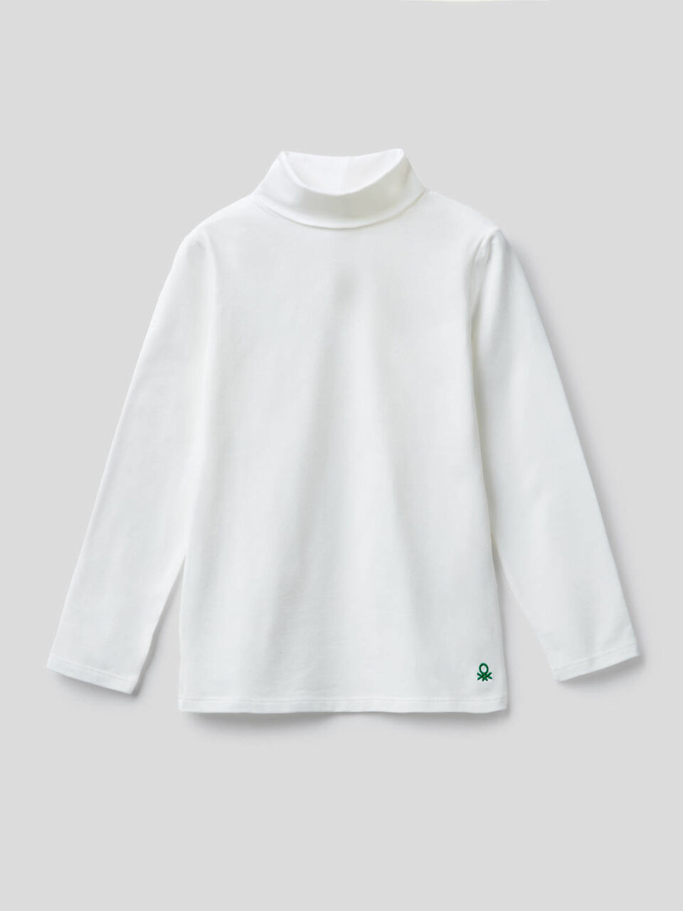 T-shirt in stretch cotton with high neck image number 1