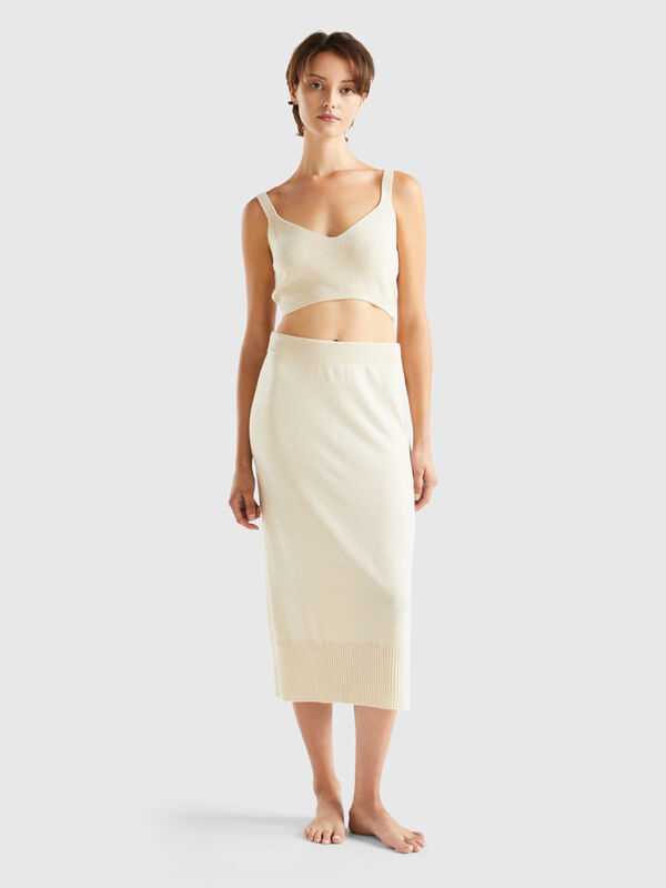 Top in cashmere blend