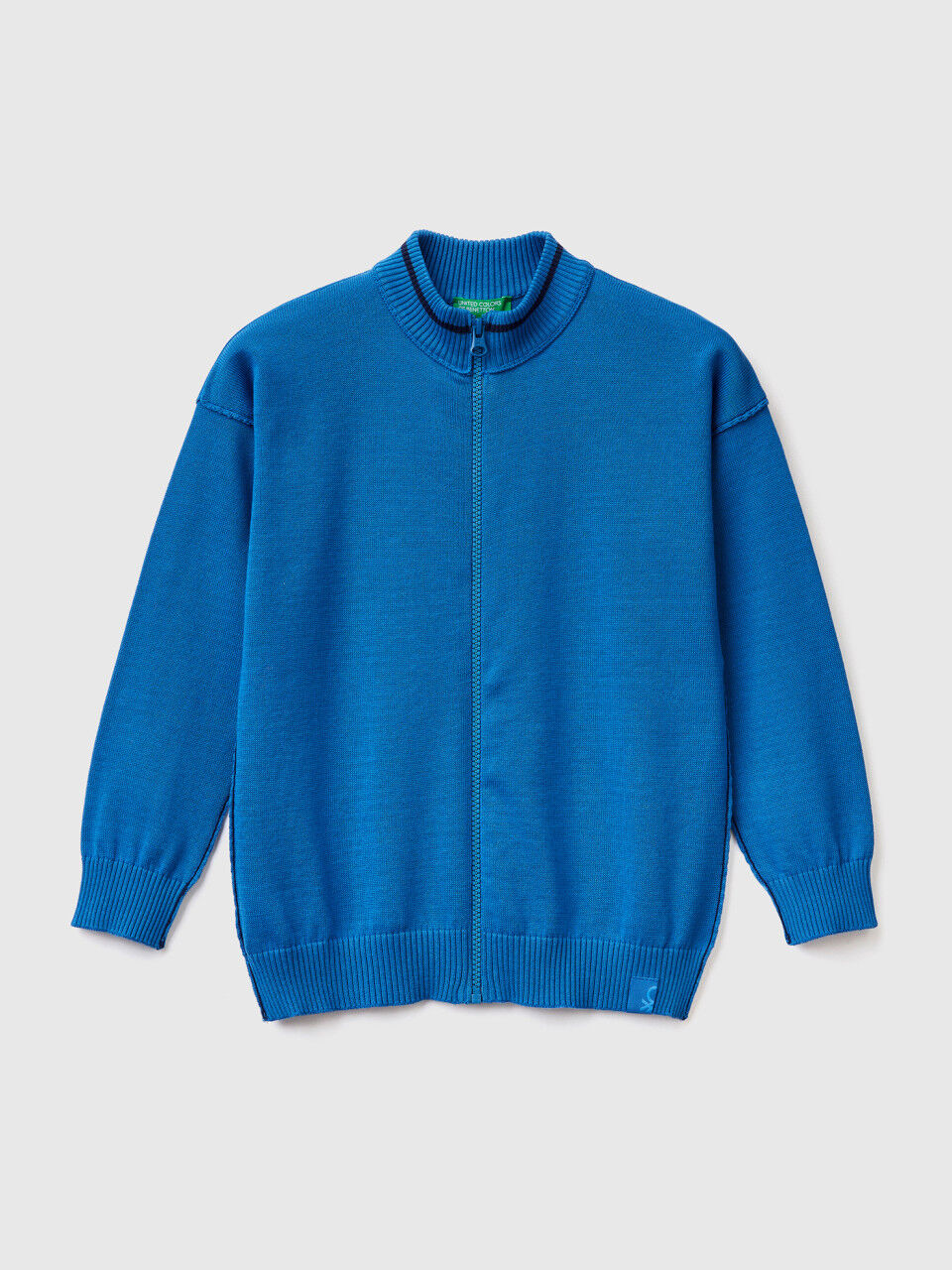 Zip-up cotton cardigan