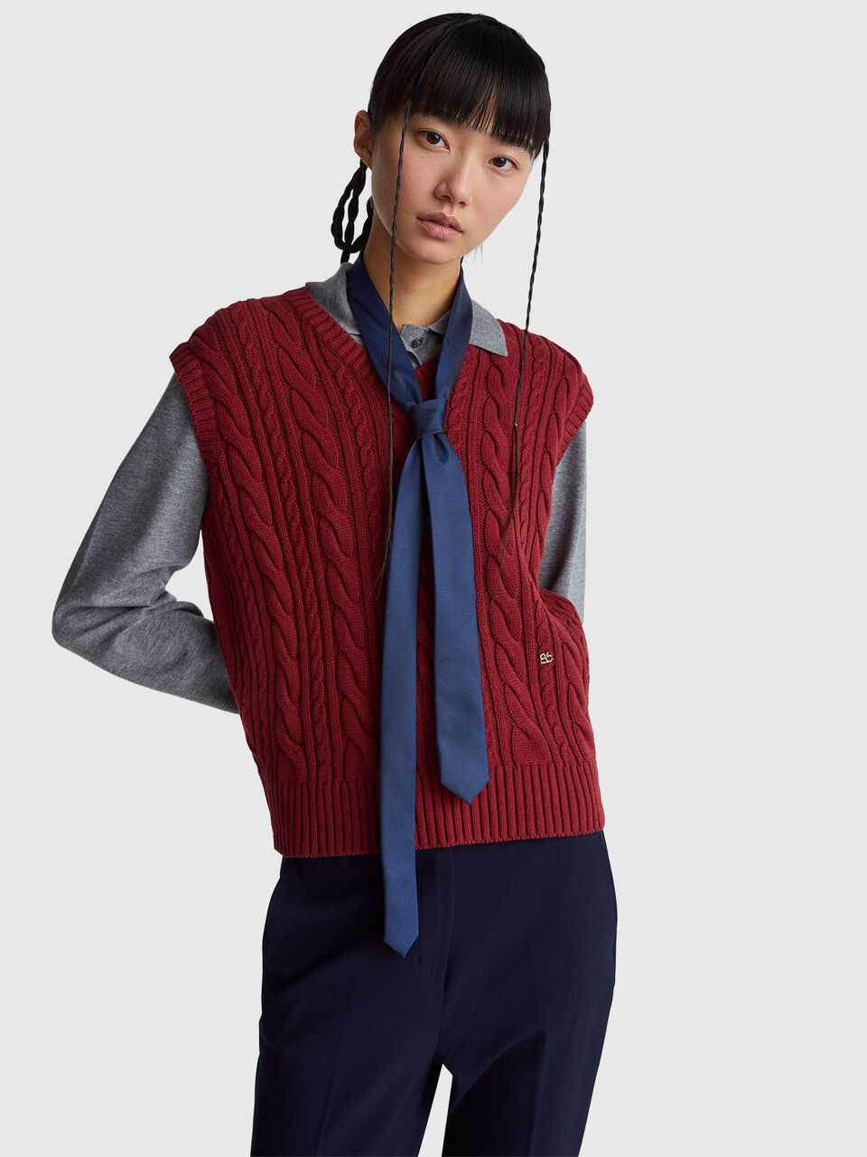 S/L V NECK SWEATER Women image number null