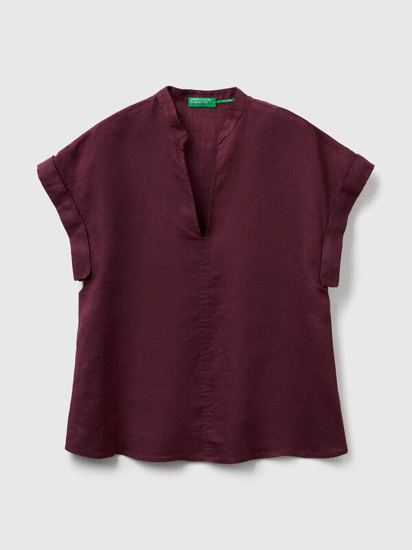 Blouse with V-neck Women
