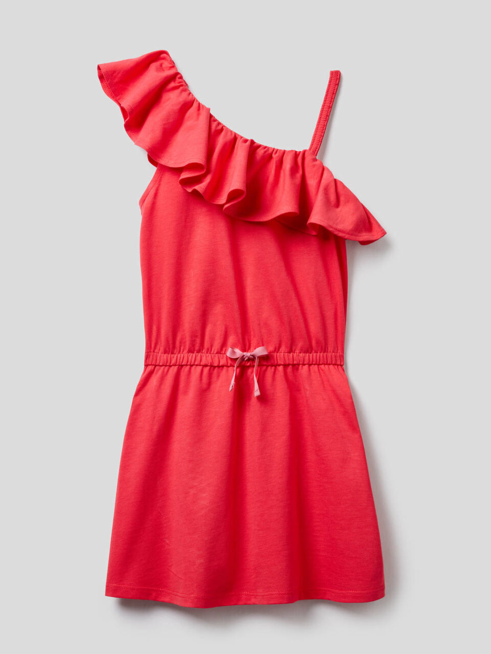 One-shoulder dress with frill image number 1
