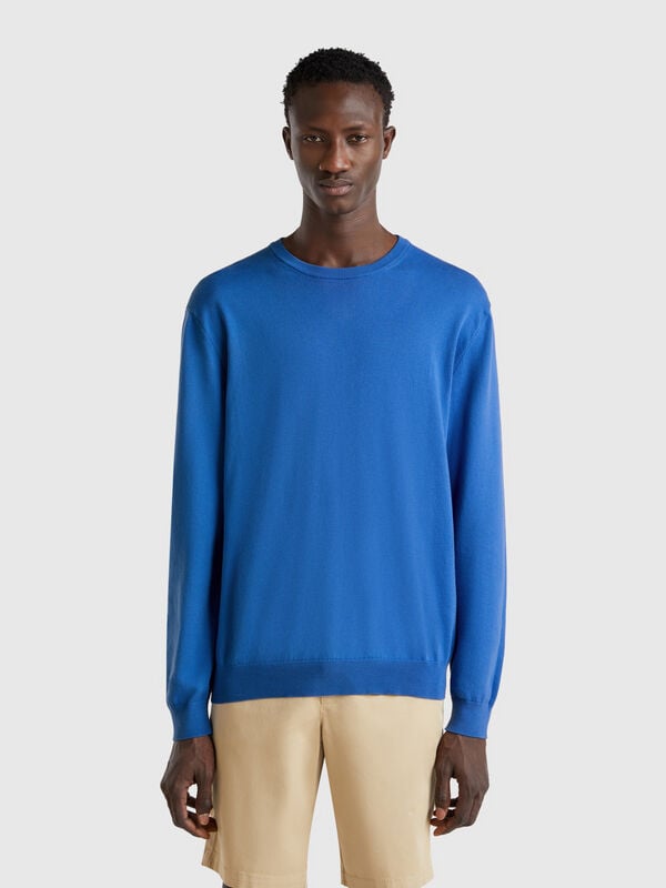 100% cotton crew neck sweater Men