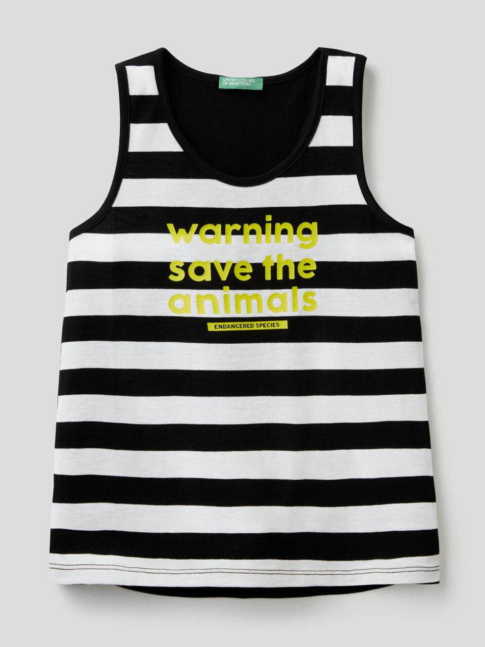 Striped tank top in pure cotton image number 1