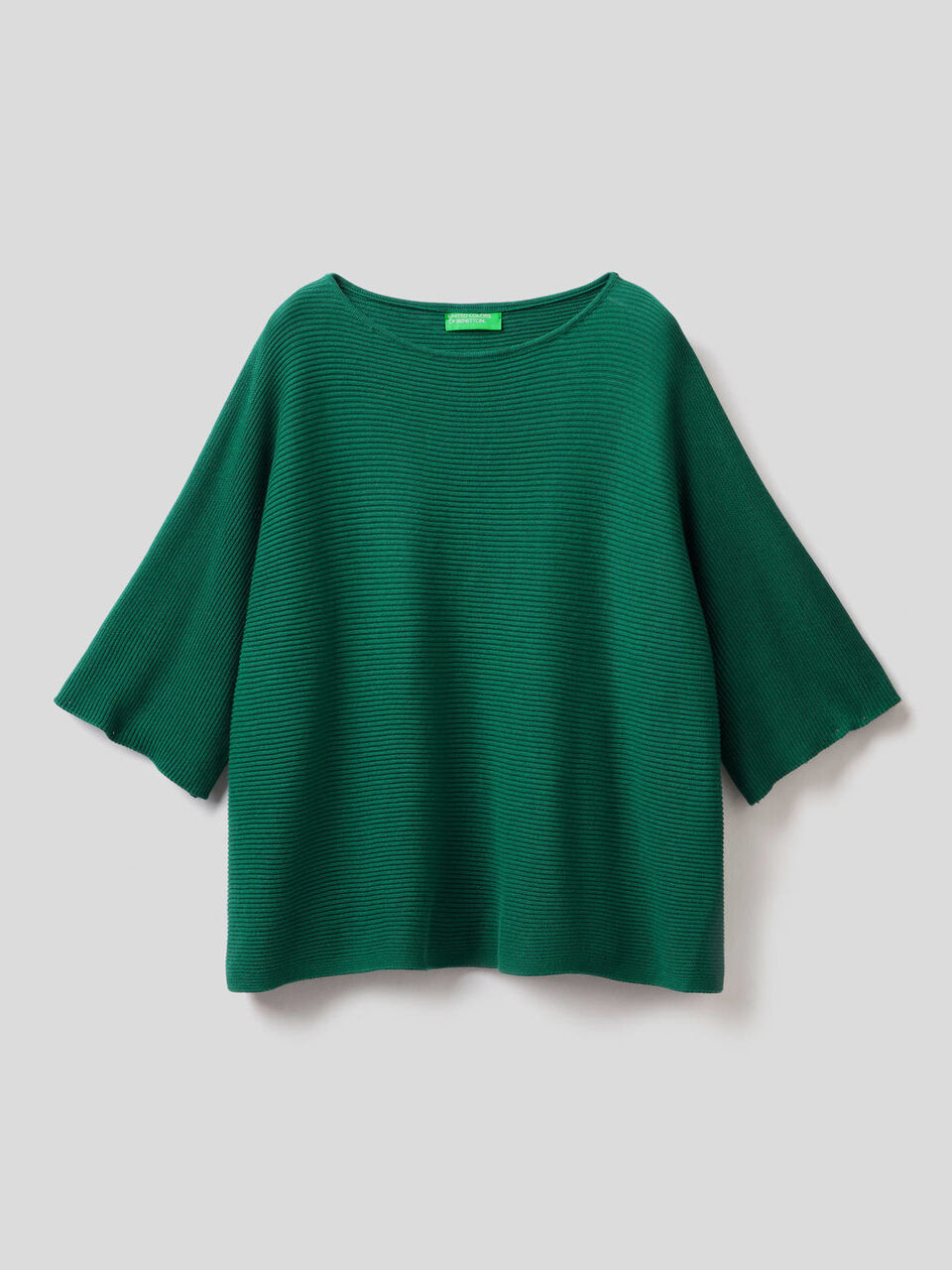 Knit sweater with 3/4 sleeves image number 1