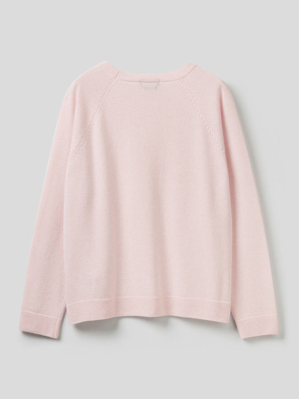 Crew neck sweater in cashmere and wool blend image number 2