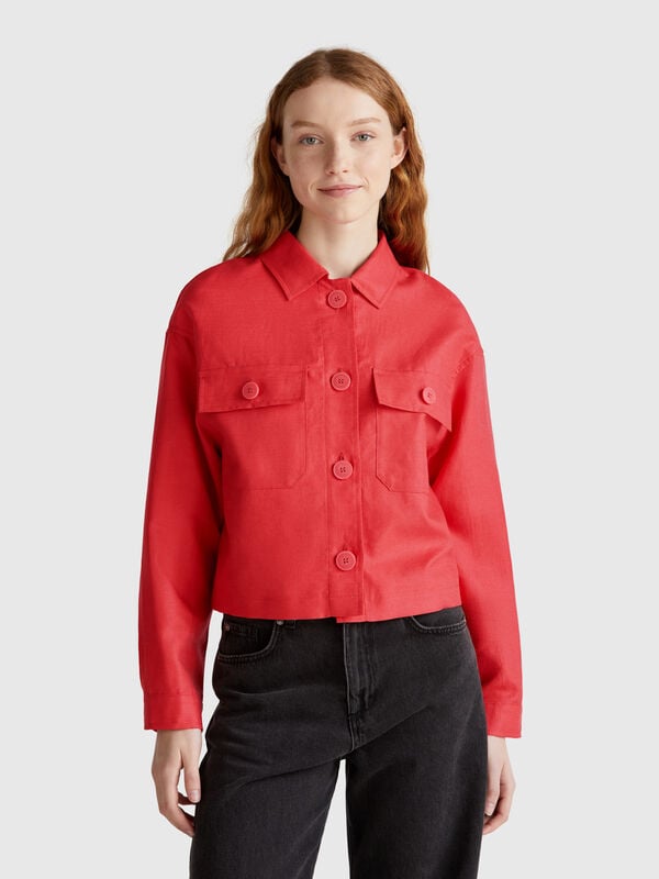 Linen blend jacket Women