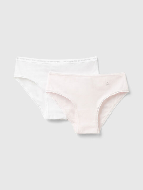 Set of two pairs of underwear in stretch cotton Junior Girl