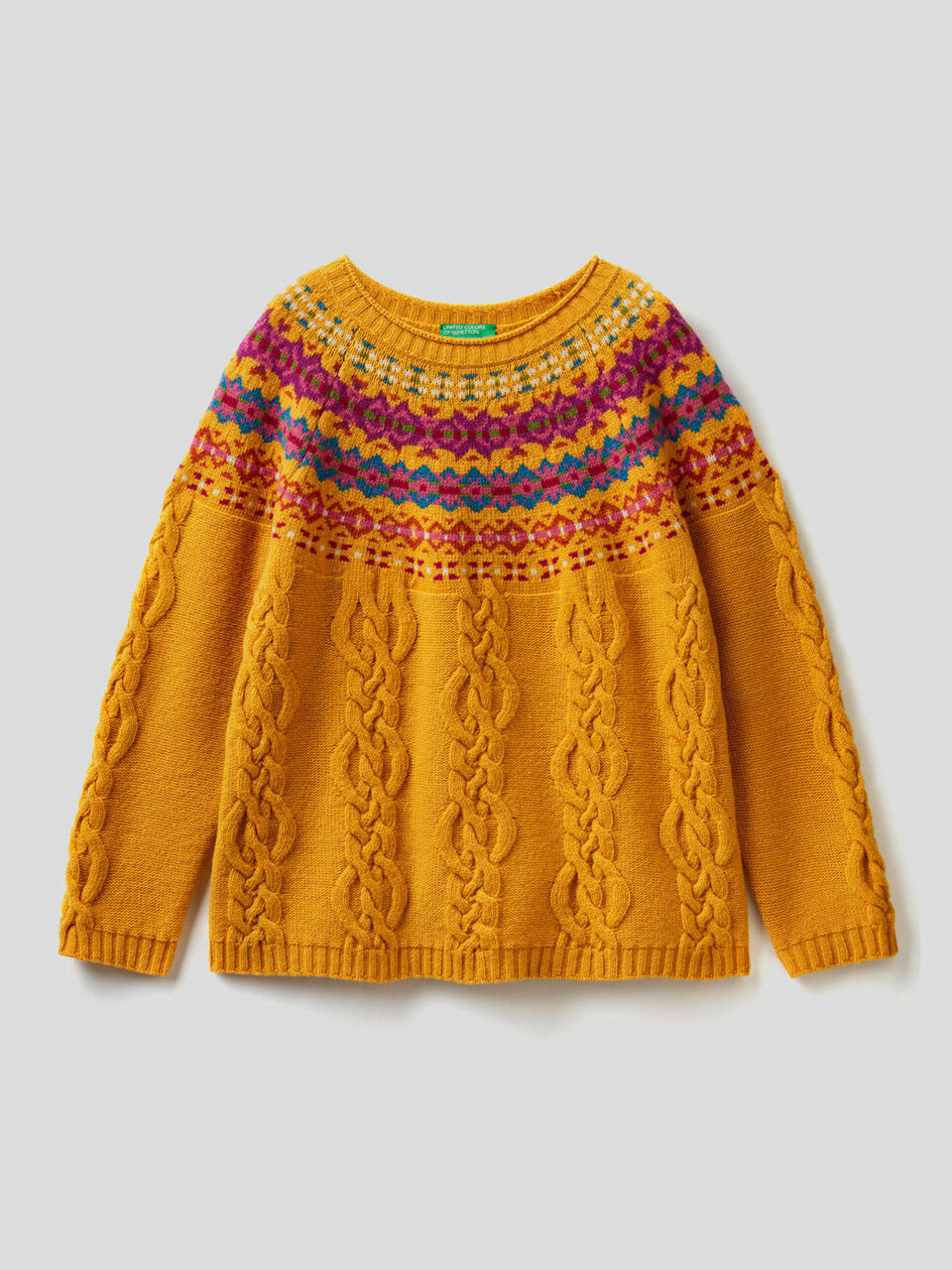 Sweater with jacquard knit image number 1