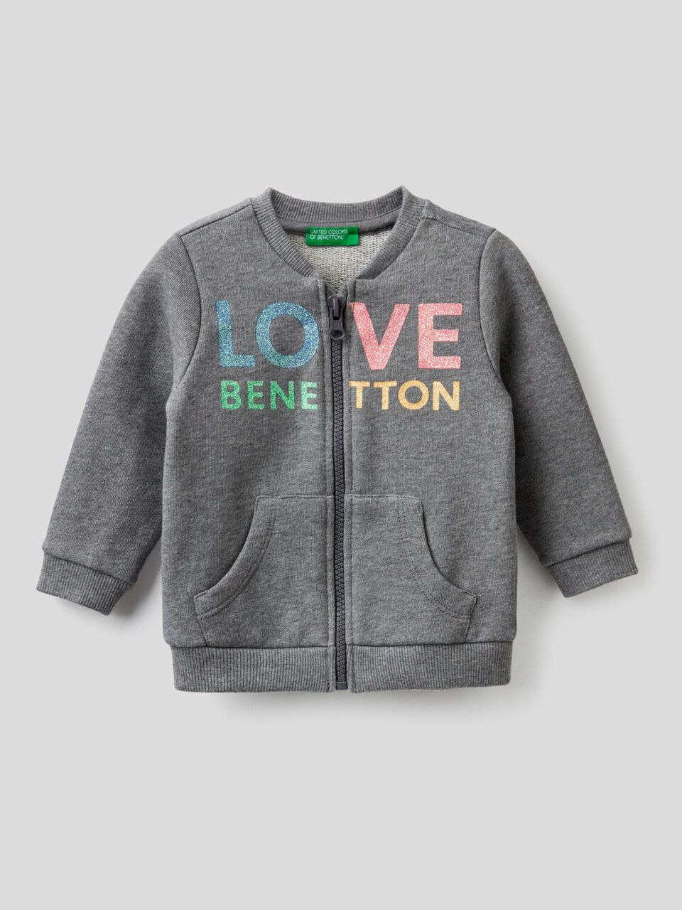 Zip-up sweatshirt in 100% organic cotton image number 1