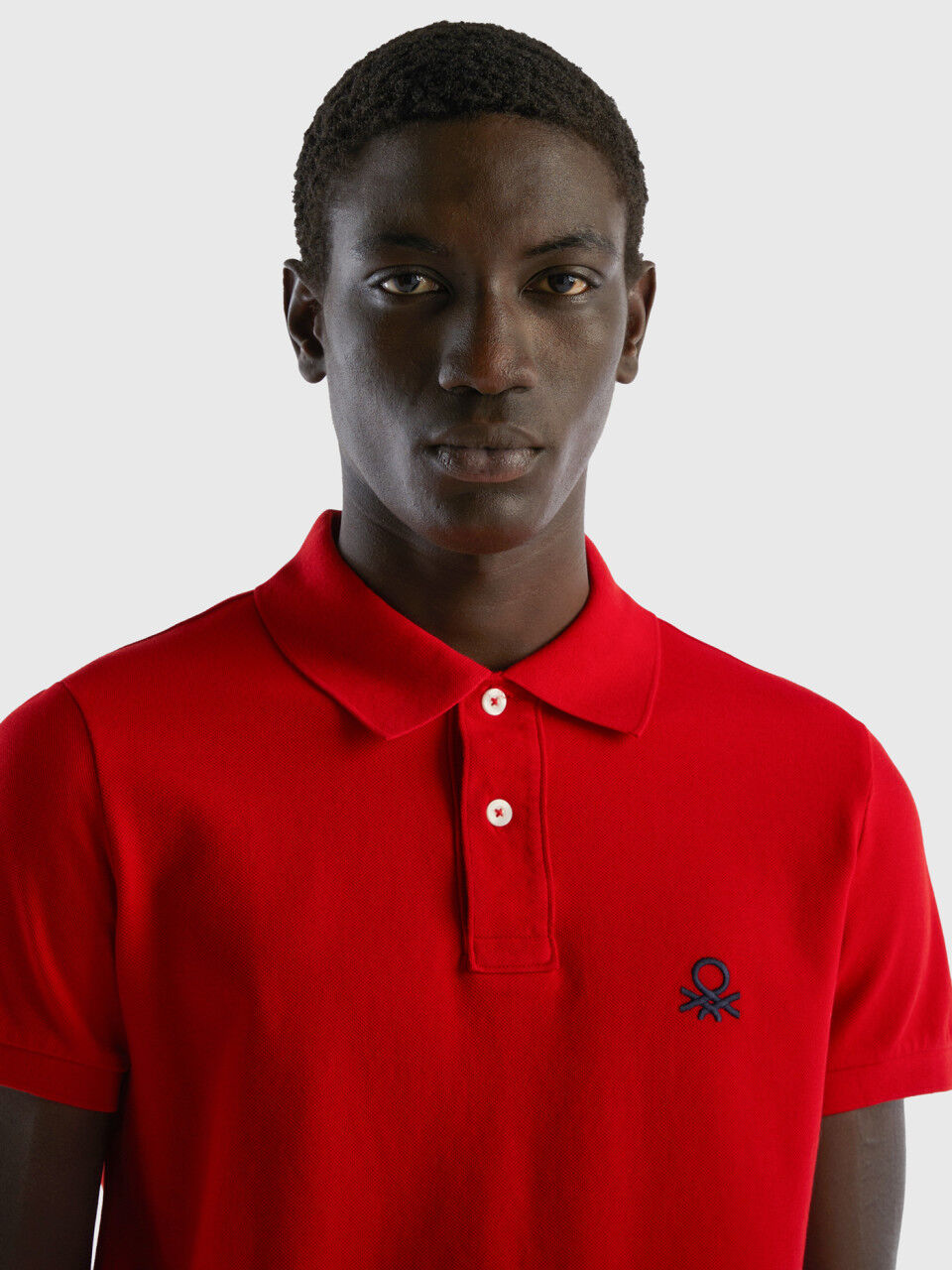 Red slim fit polo
