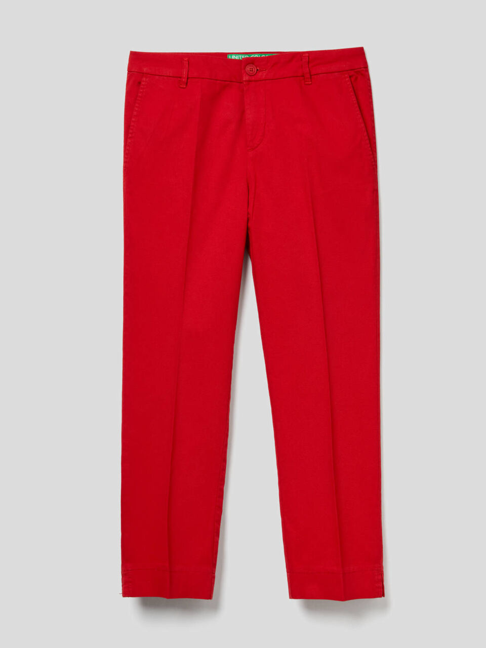 Cropped chinos in stretch cotton image number 1