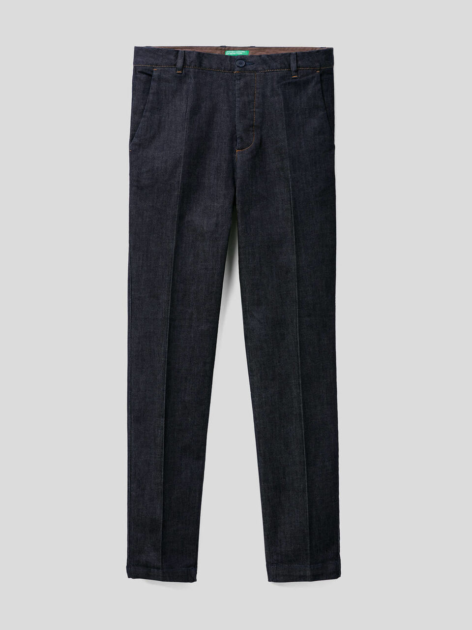 Denim chinos in stretch cotton image number 1