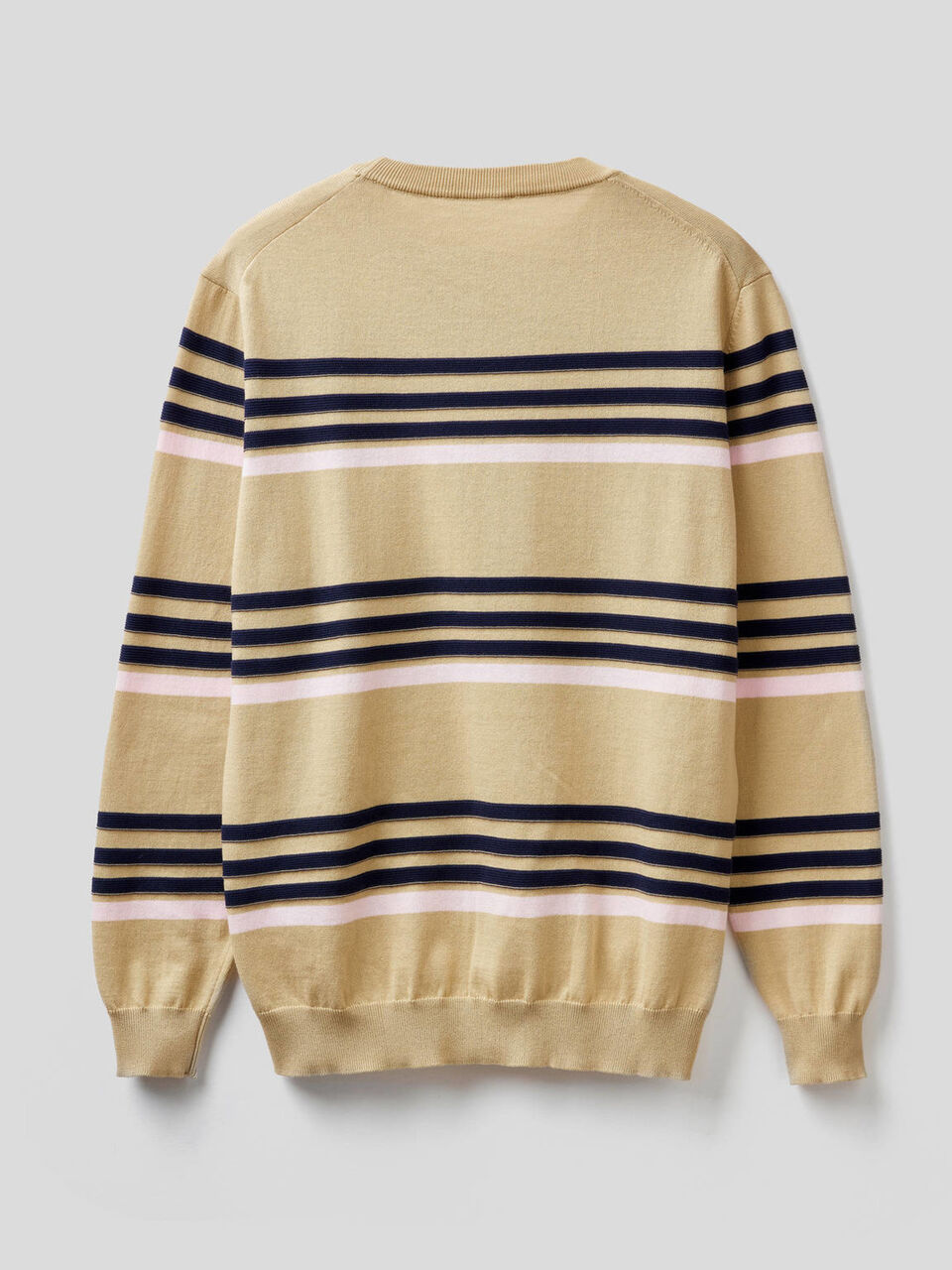 Striped sweater in pure cotton image number 2