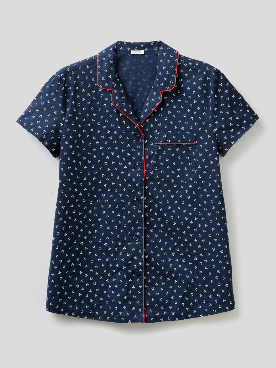 Pure cotton pyjama blouse image number 1