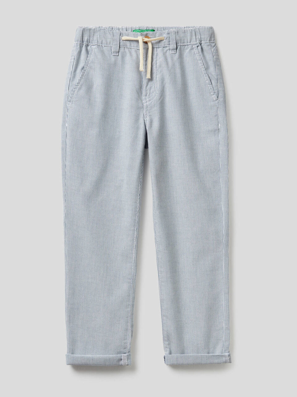 Striped trousers in 100% cotton image number 1