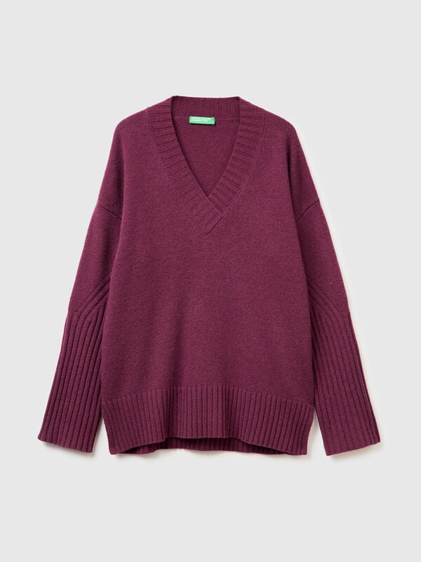 Oversized sweater in wool blend Women