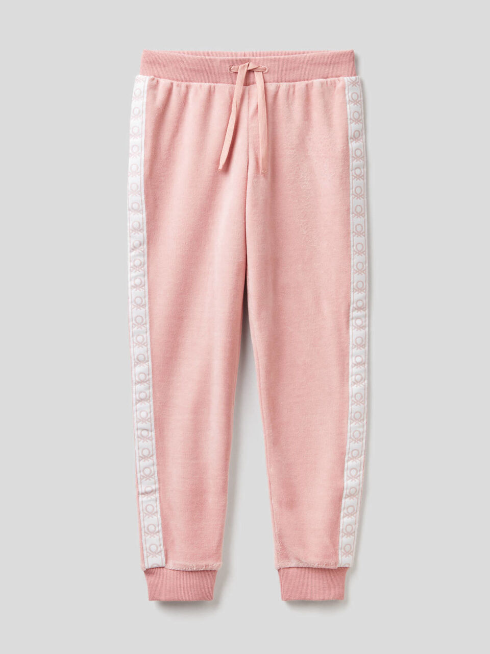 Chenille trousers with logo bands image number 1