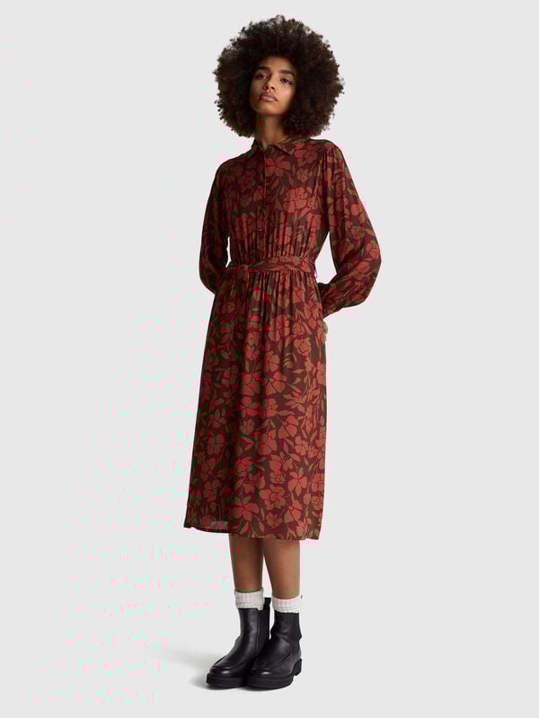 Shirt dress with floral print Women