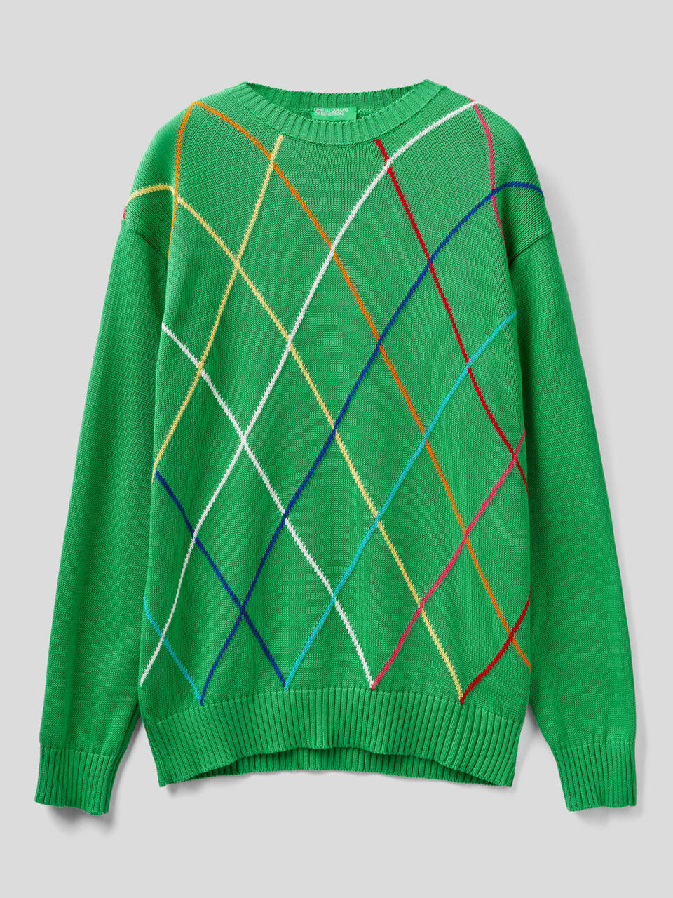 Sweater with multicolor diamonds image number 1