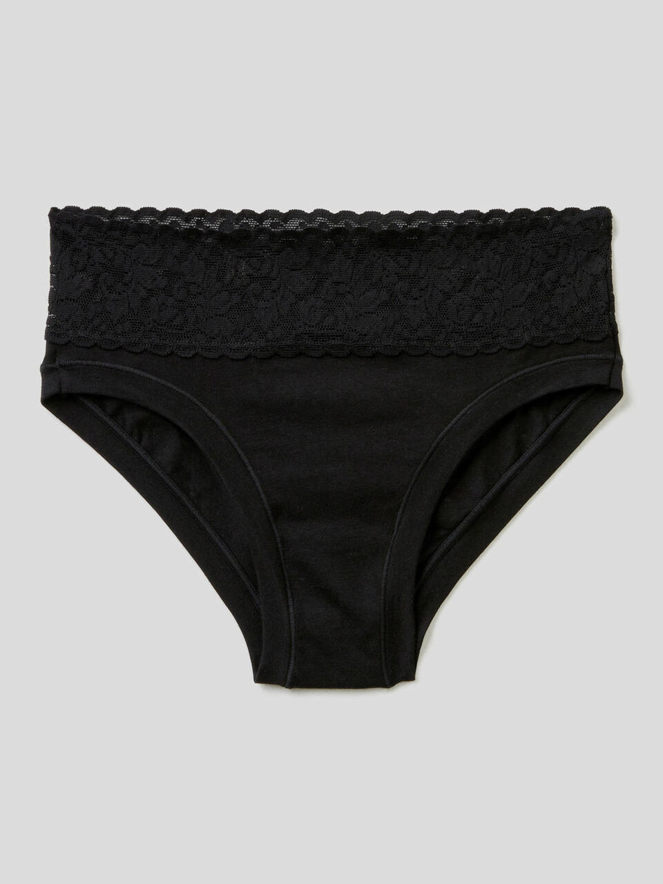 Underwear with lace in super stretch organic cotton image number 1