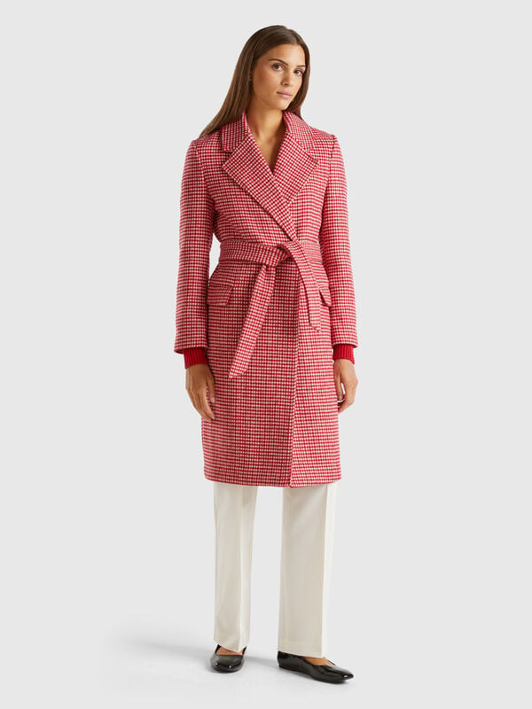 Lightweight houndstooth coat Women