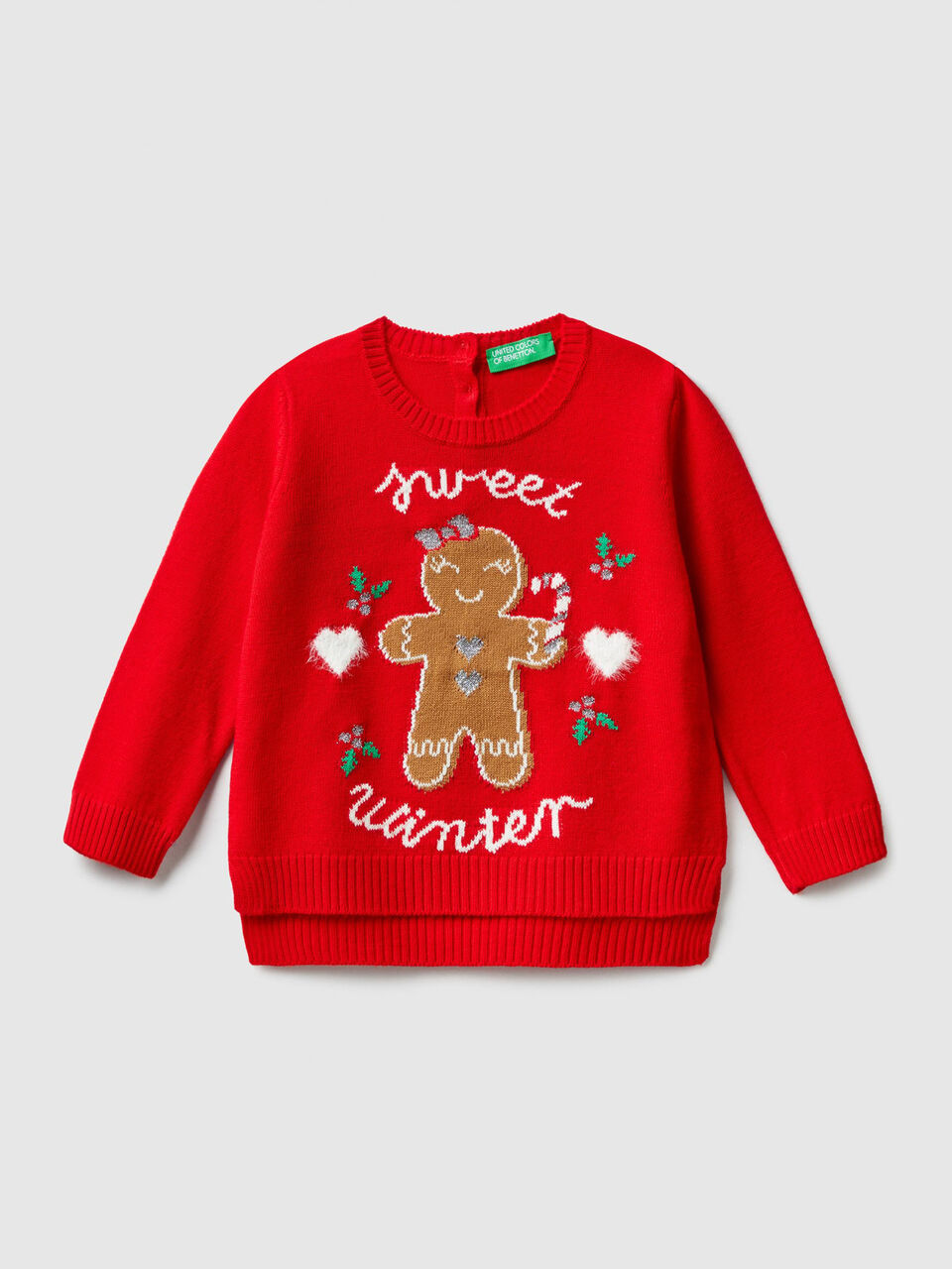 Sweater with inlay and lurex image number 1