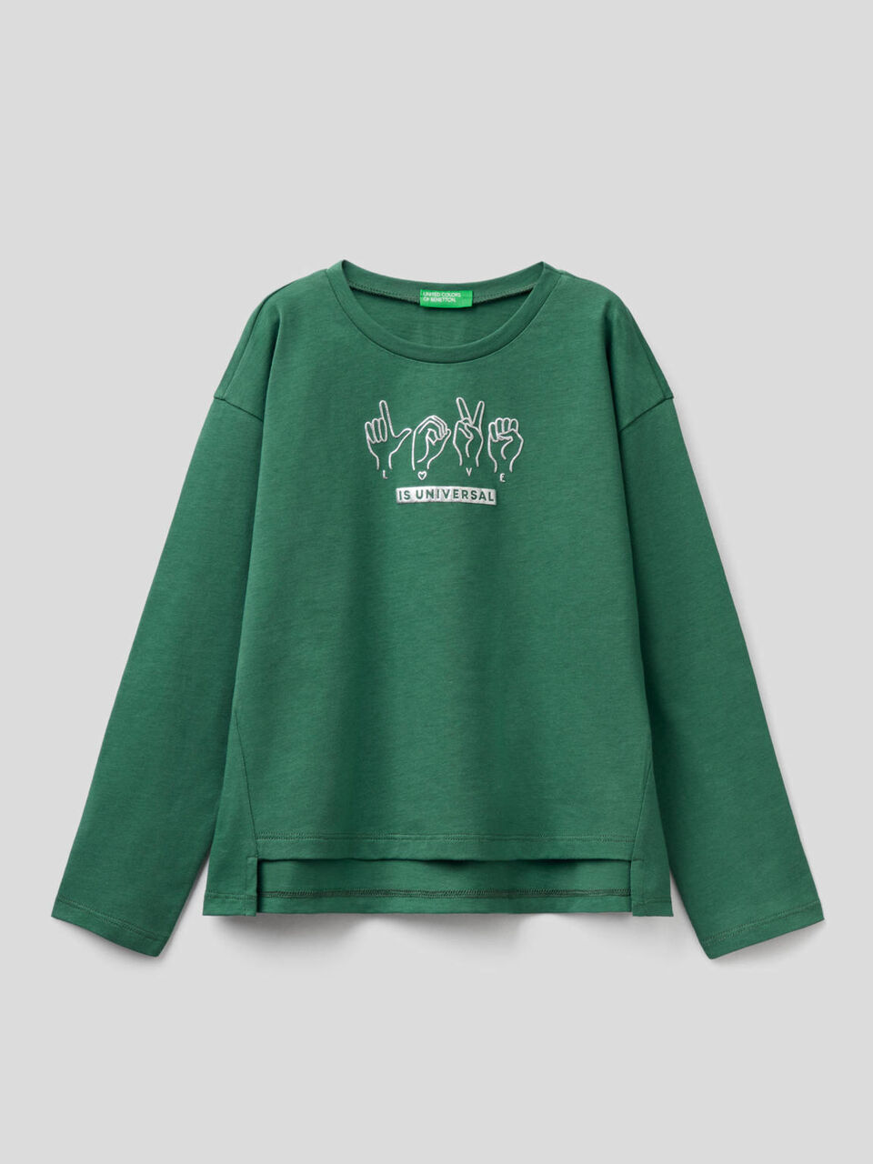 Long sleeve 100% cotton t-shirt image number 1