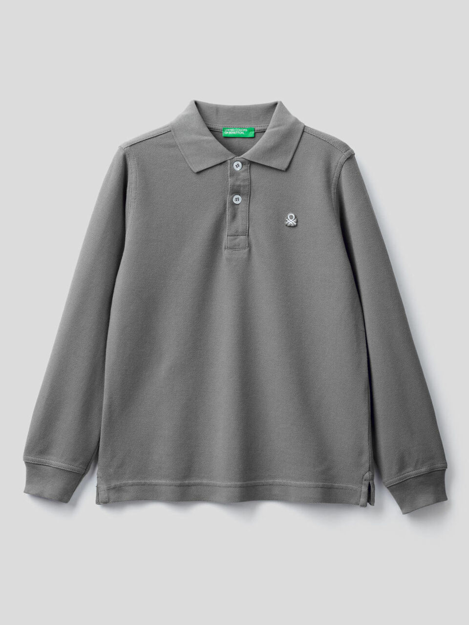 100% organic cotton long sleeve polo image number 1