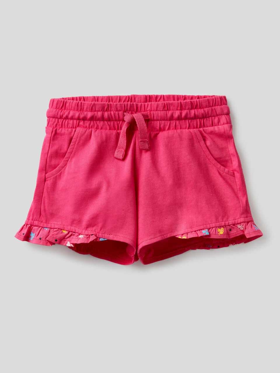 100% cotton shorts with rouches image number 1
