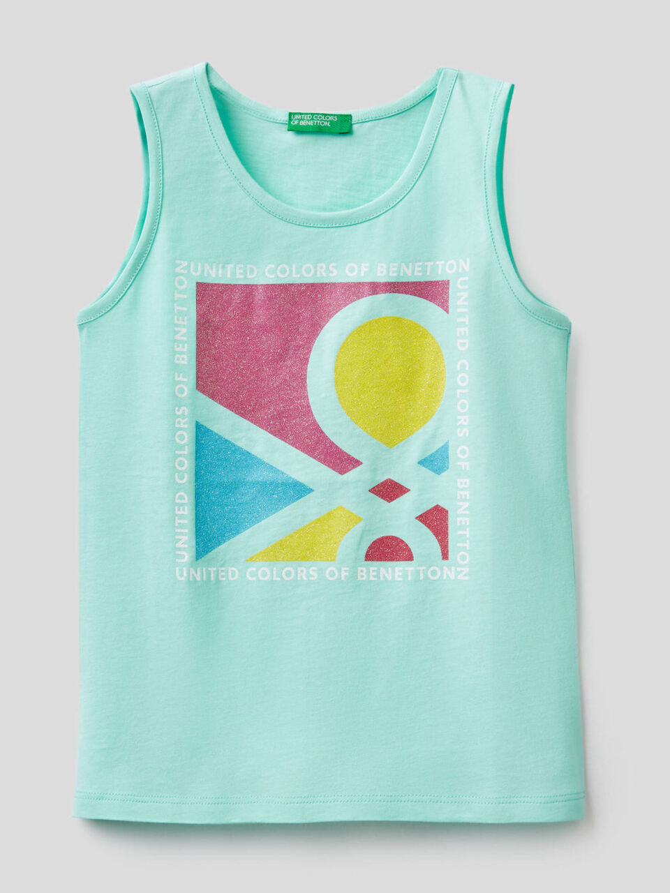 Tank top with glitter print image number 1