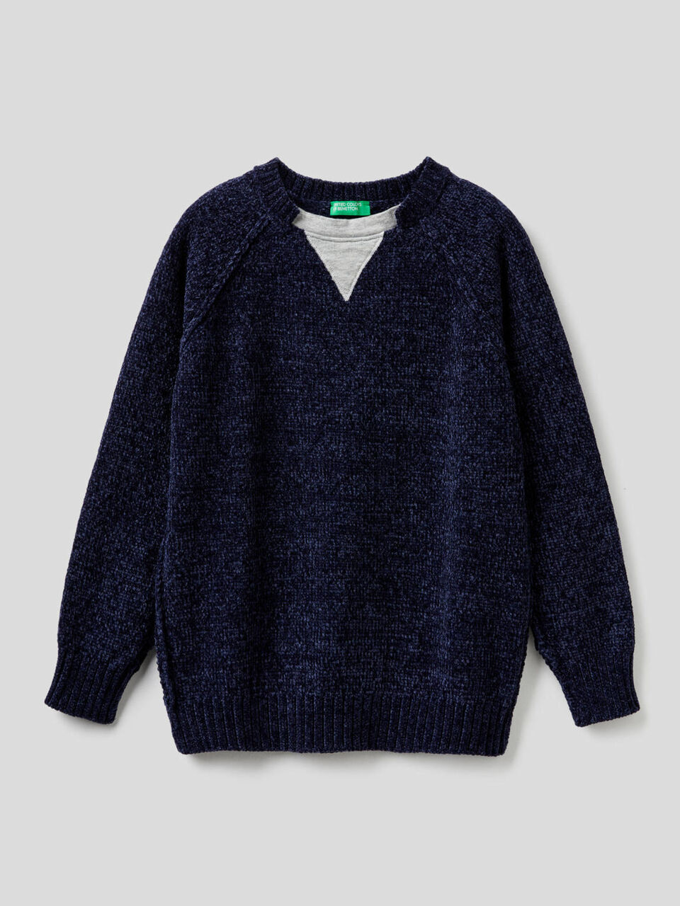 Chenille sweater with clashing details image number 1