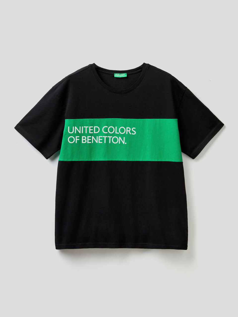 100% cotton t-shirt with clashing band image number 1