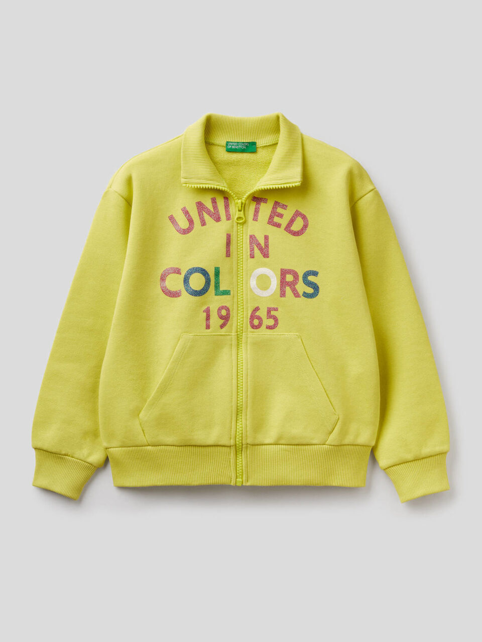 Pure cotton sweatshirt with zipper image number 1