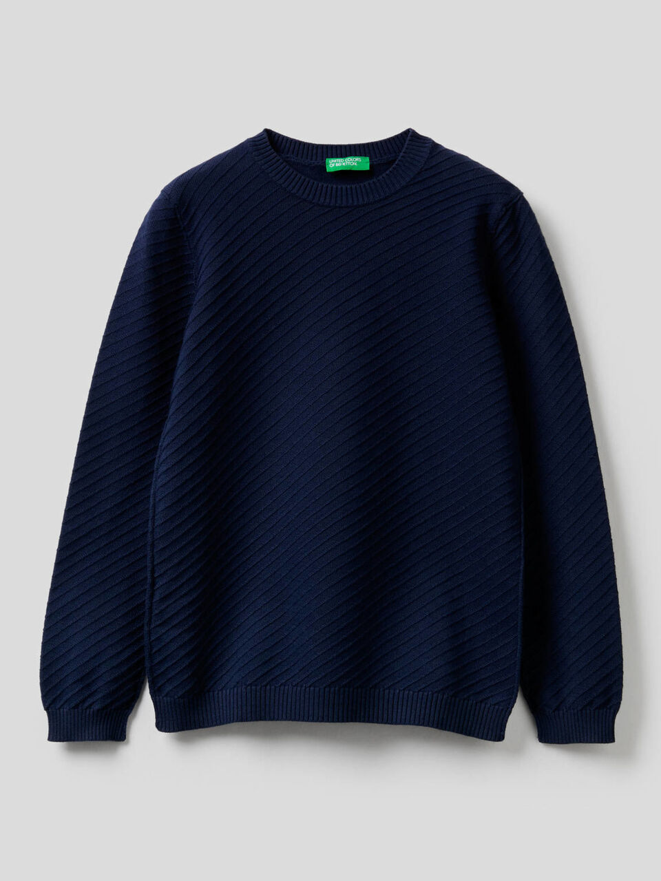 Sweater with diagonal knit image number 1
