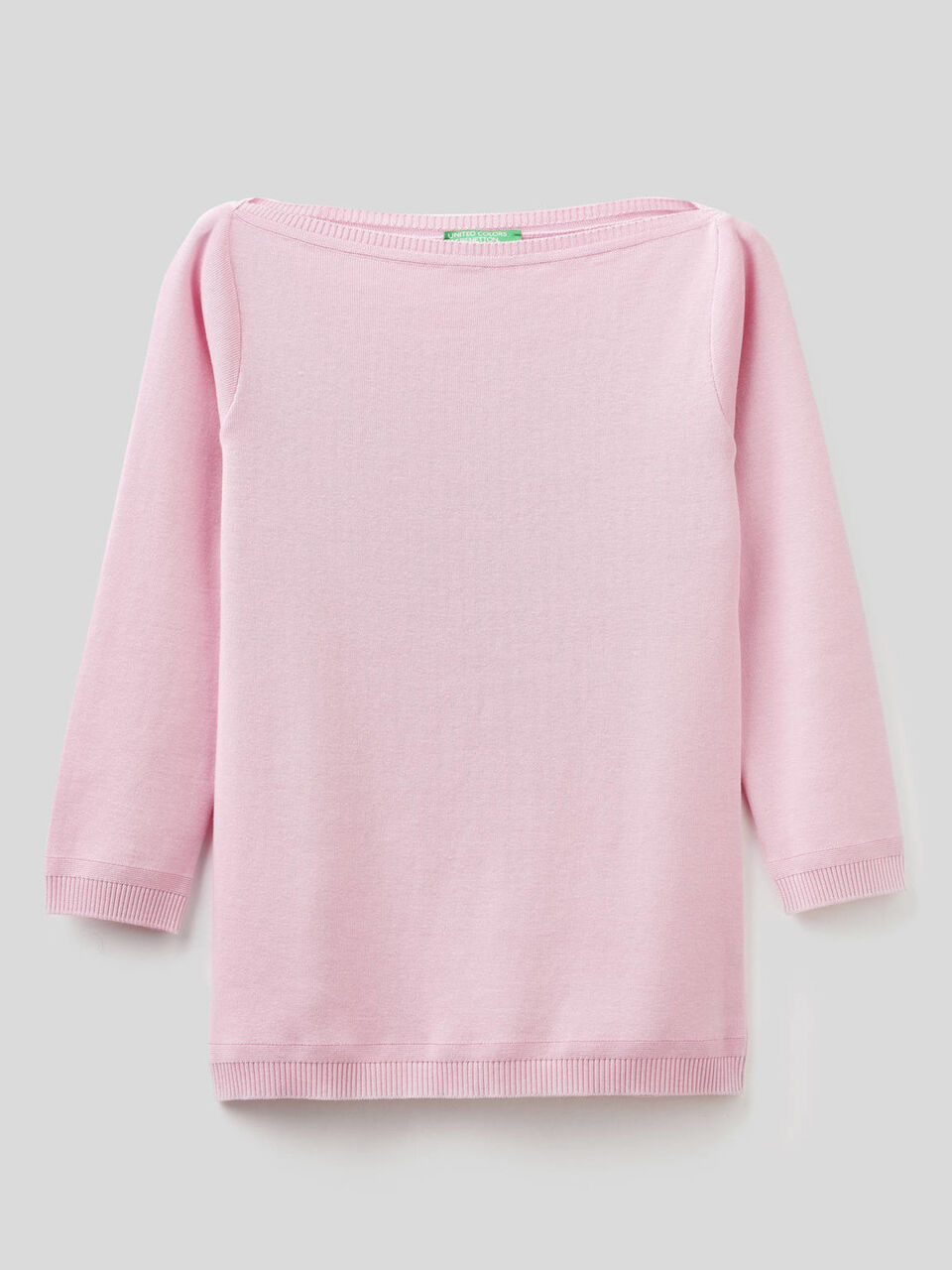 100% cotton boat neck sweater image number 1