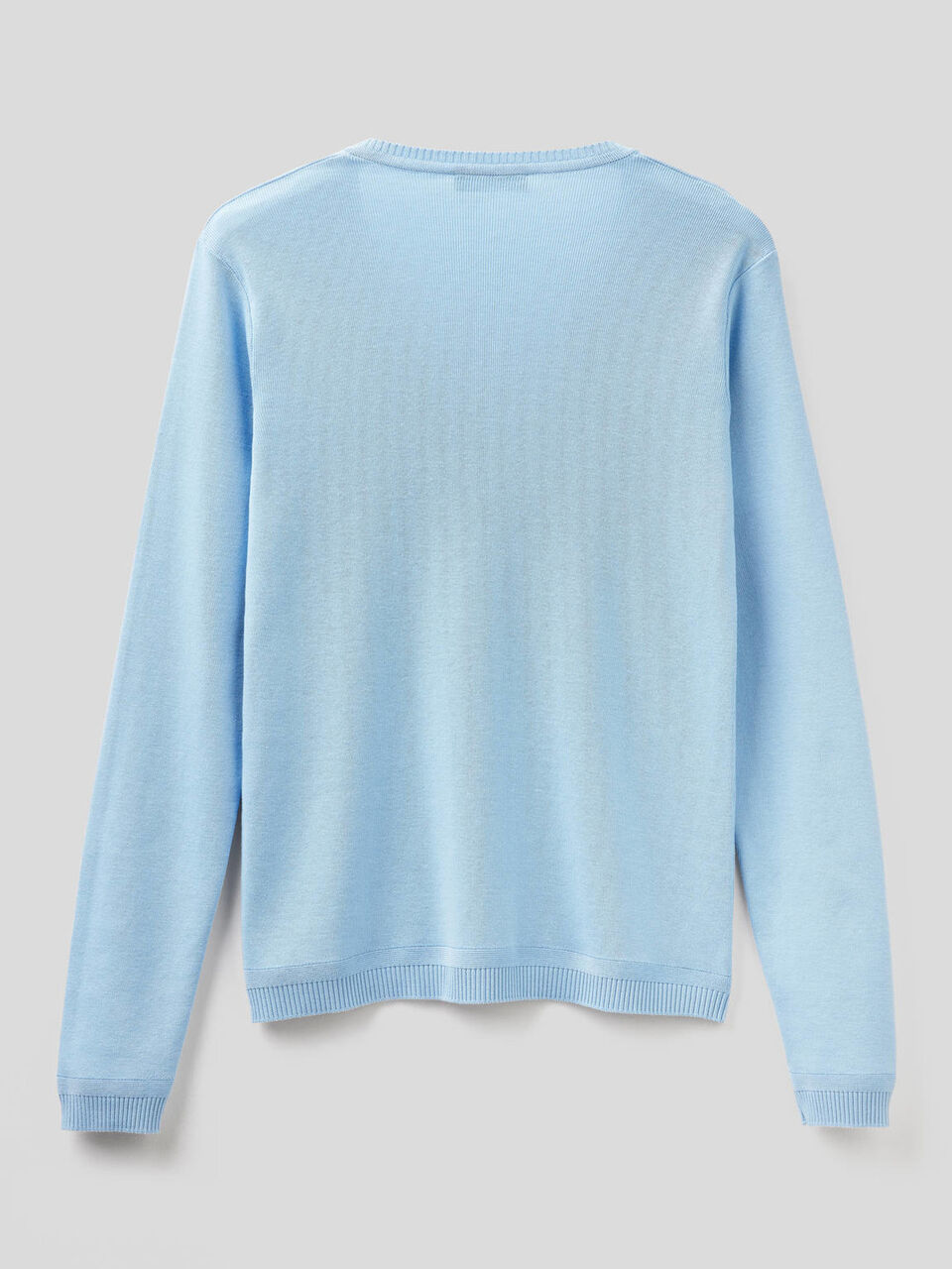 Pure cotton sweater with V-neck image number 2