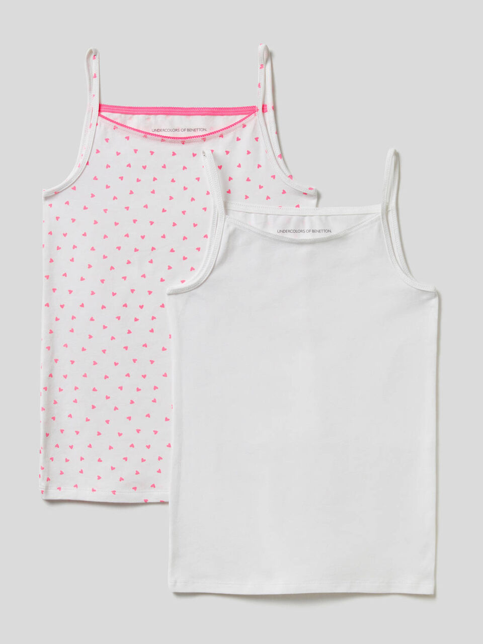 Two tank tops in stretch cotton image number 1