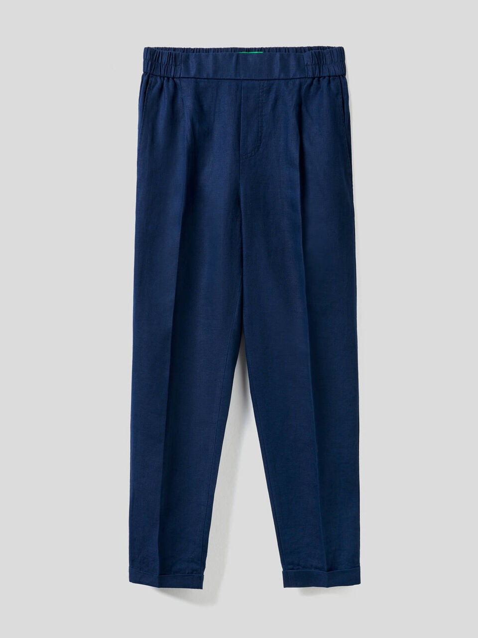 Cropped trousers in 100% linen image number null