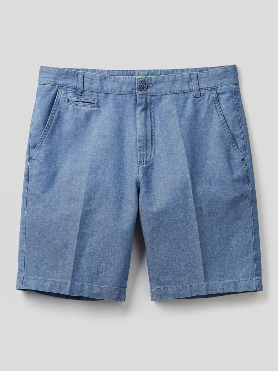 Bermudas in linen blend cotton denim image number 1