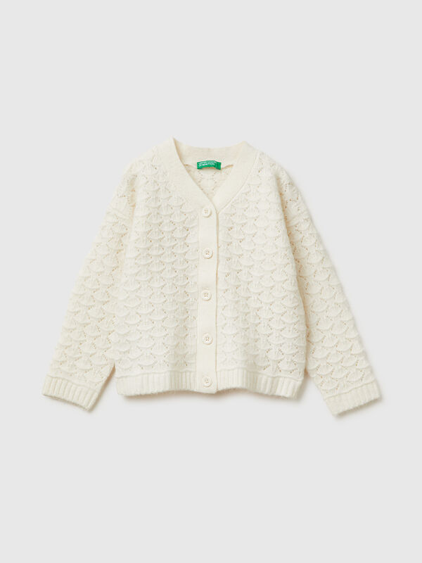 Cardigan in stretch wool blend Junior Girl