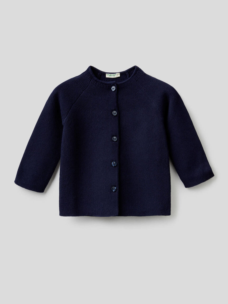 Pure cotton crew neck cardigan image number 1