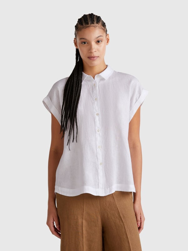 Regular fit shirt in pure linen Women