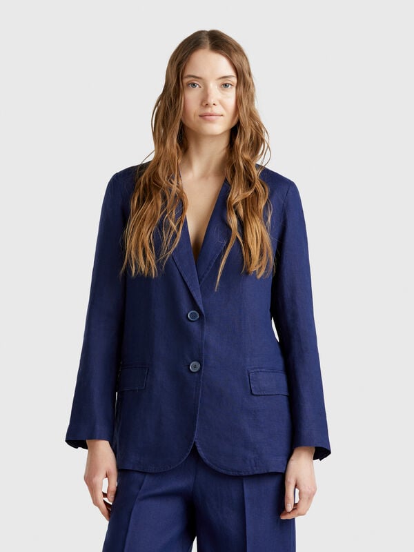 Blazer in pure linen Women